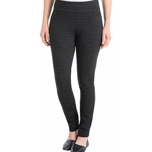 Dalia women's Ponte Pull On Tummy Control Panel Pants Black/ Off-White. Size XS